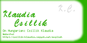 klaudia csillik business card